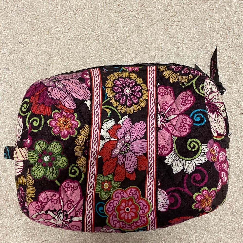 Vera Bradley pink floral cosmetic bag
